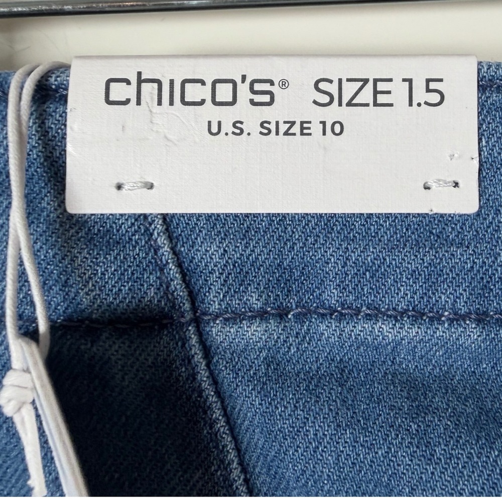 Chicos Denim Utility Crop Jeans Pants Size 1.5 US 10 New cuffed - Picture 3 of 12